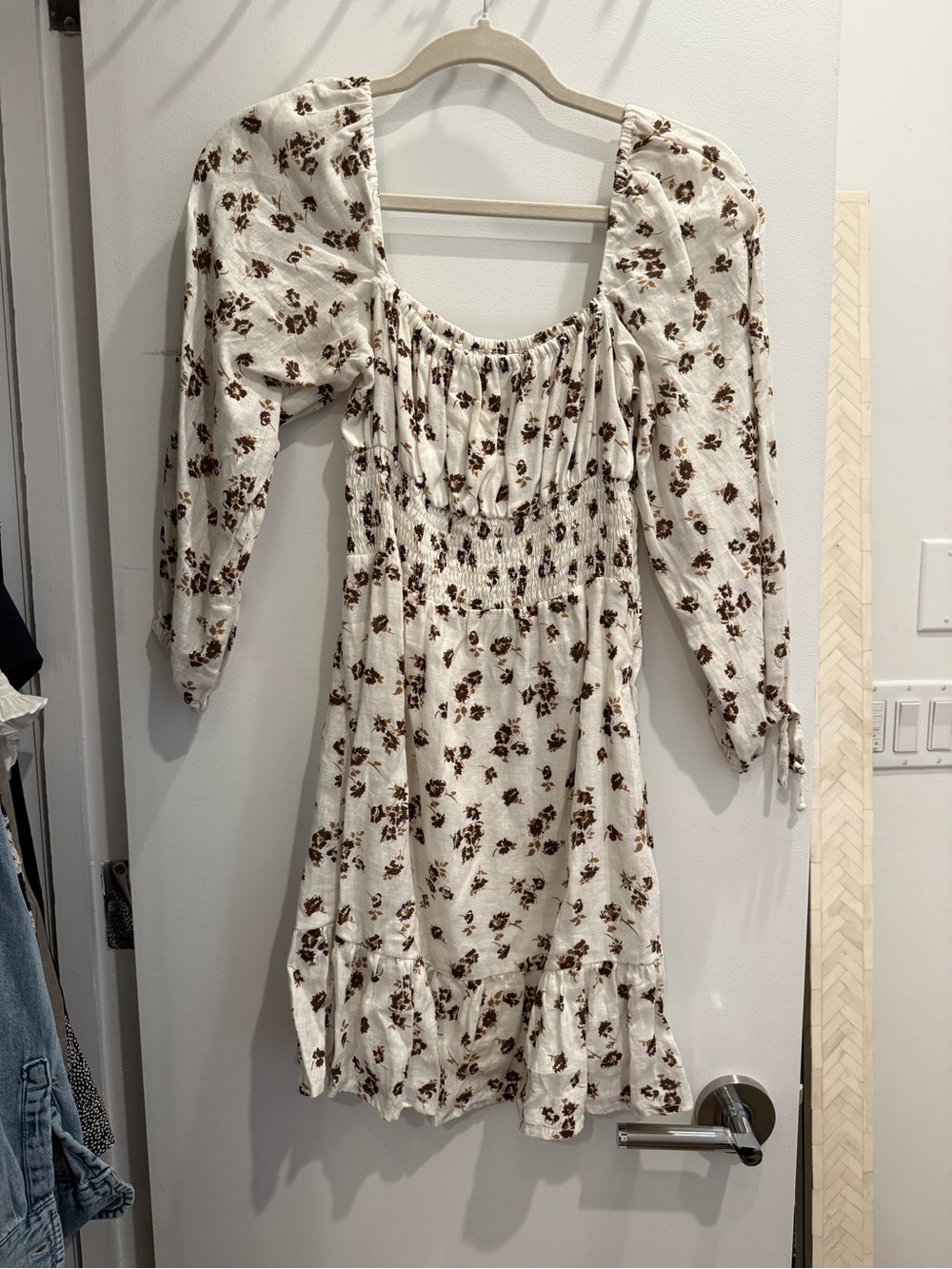 Faithfull the Brand Brown Floral Linen Sundress